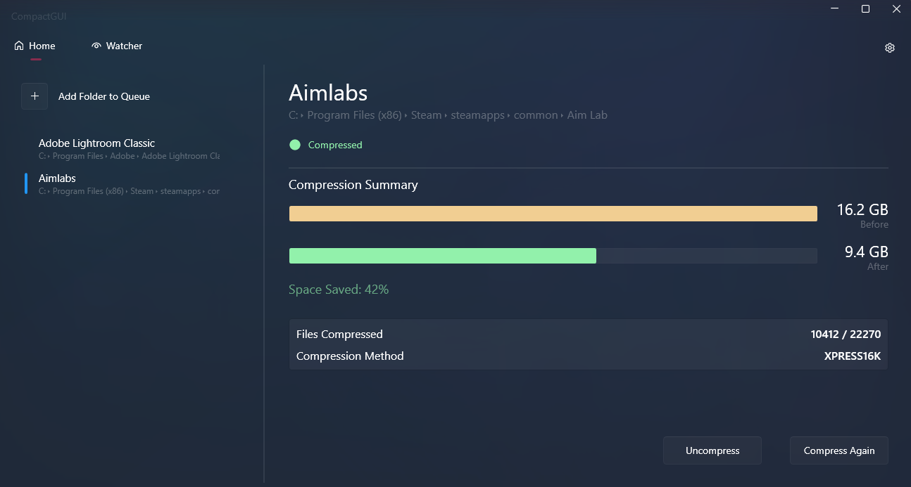 Aimlabs Compression Results